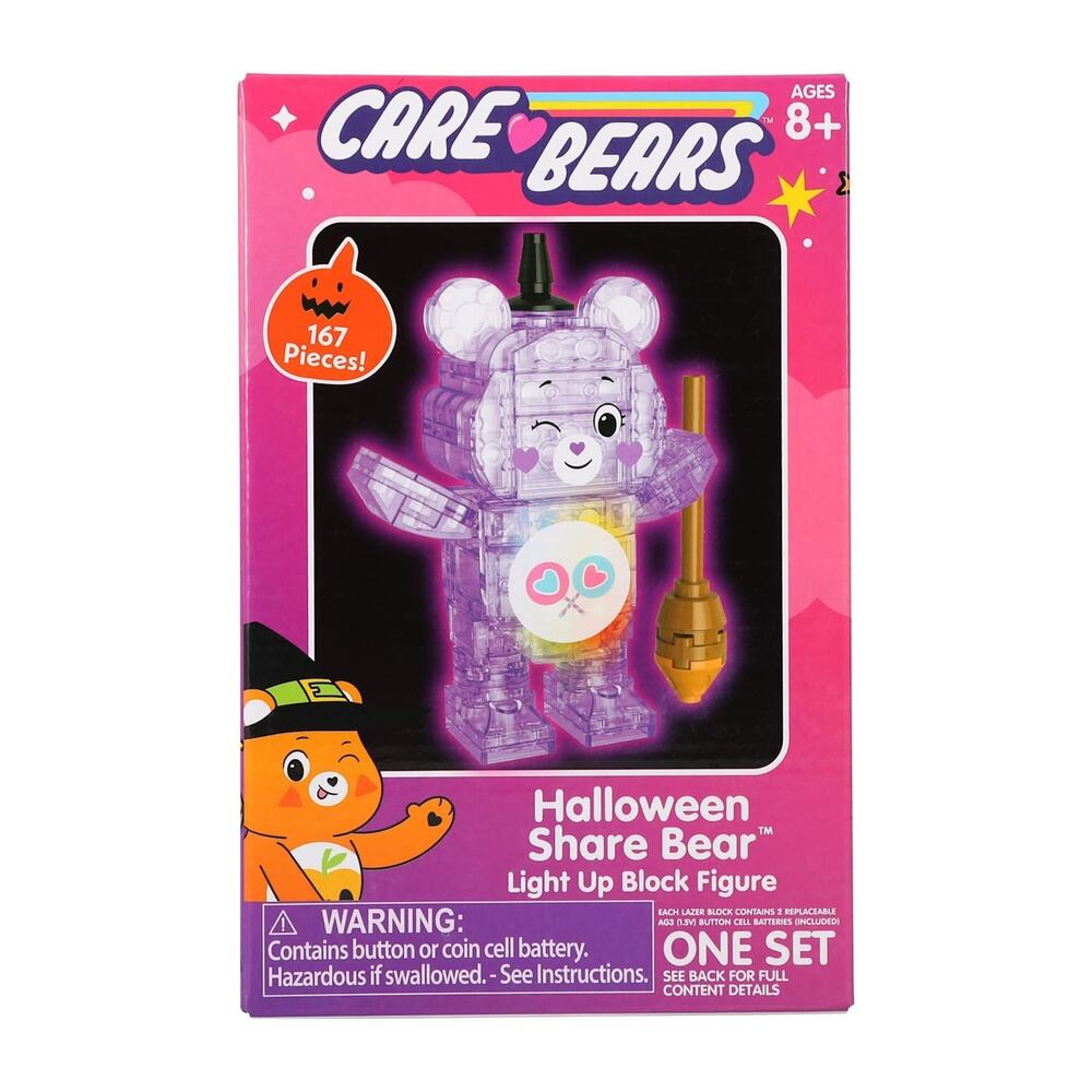 🔥Care Bears Halloween Share Bear Light Up Block Figure BNWT🔥